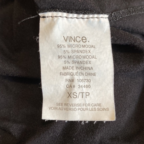 Vince Micromodal Black Boat Neck Lightweight Long Sleeve Top Stretch Sz XS - Picture 9 of 10